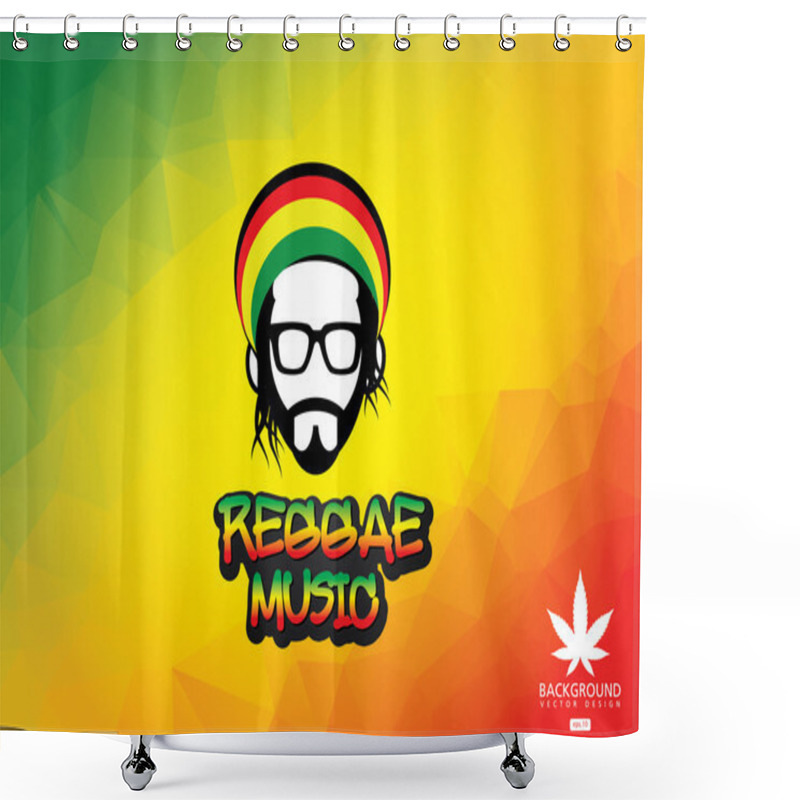 Personality  Reggae Music Icon.Vector Illustration Of Rastafarian Man Shower Curtains