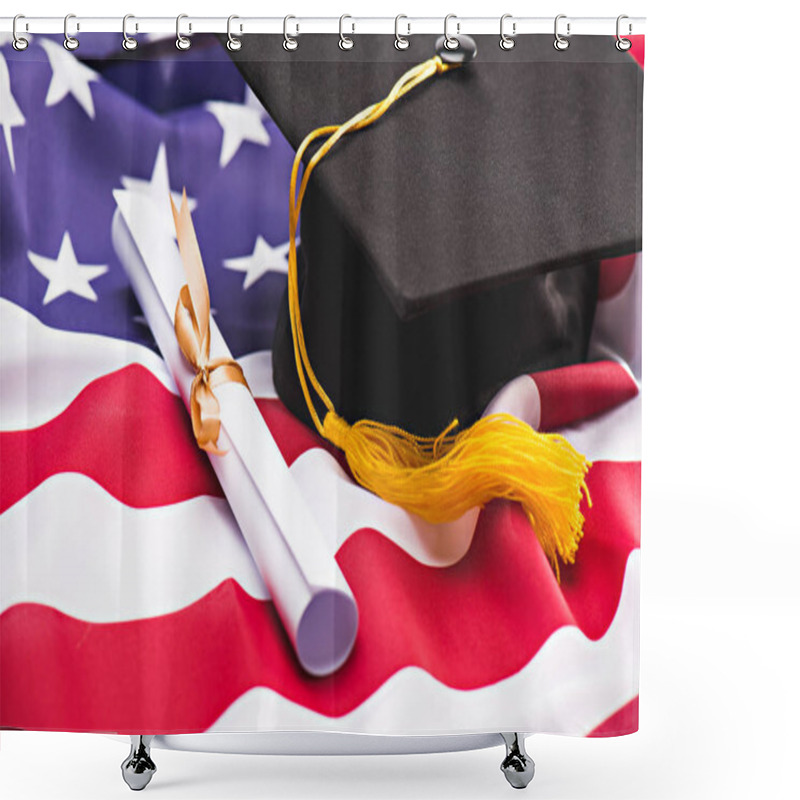 Personality  Graduation Mortarboard And Diploma  Shower Curtains