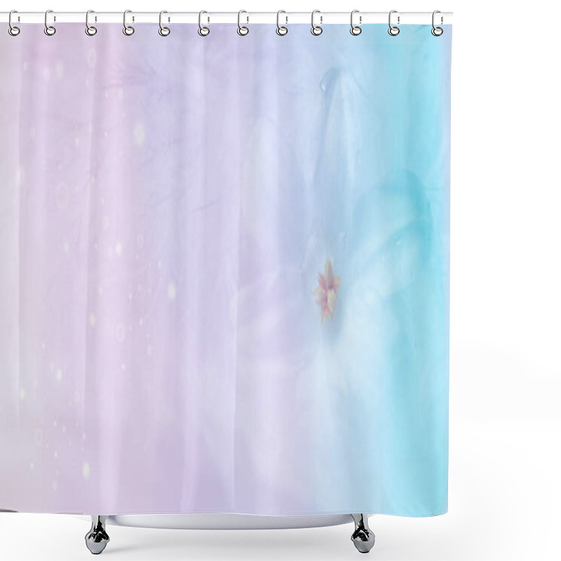 Personality  Pastel Soft Background With A White Flower - Concept Birthday, Mothers Day Shower Curtains