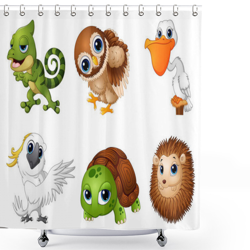 Personality  Cute Animals Cartoon Set Shower Curtains