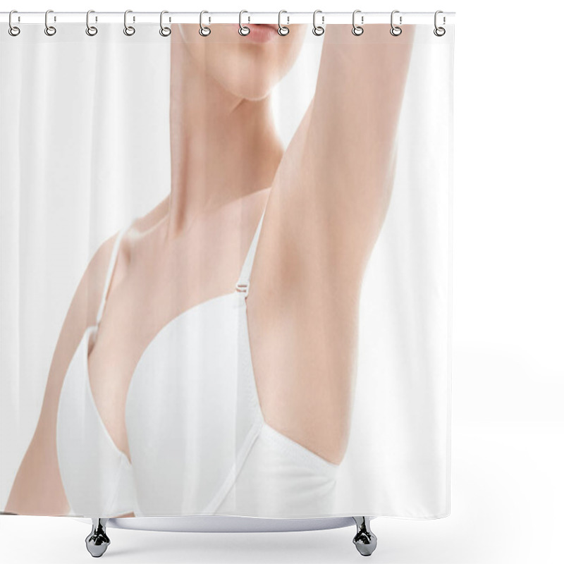 Personality  Woman Showing Armpits Shower Curtains