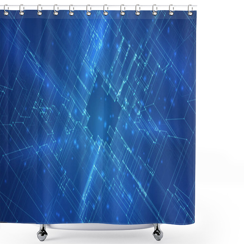 Personality  Vector Geometric Background. Abstract Square Shapes And Bends Shower Curtains