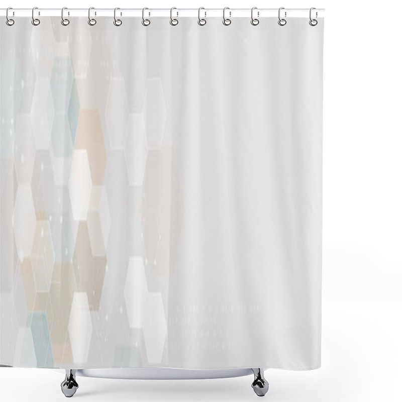 Personality  Abstract Hexagonal Structures Shower Curtains