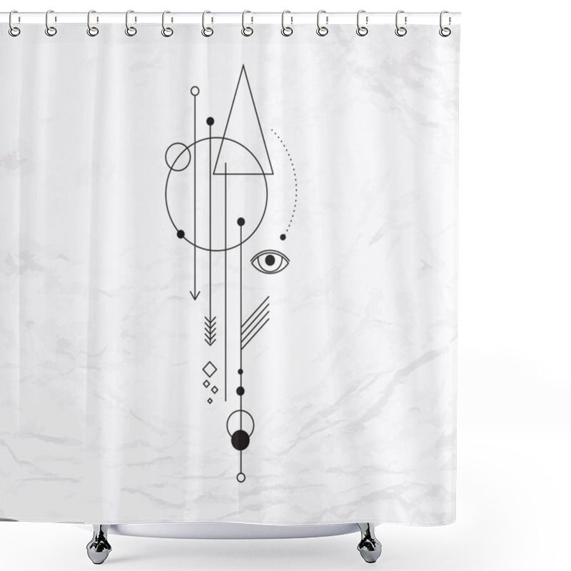 Personality  Geometric Abstract Mystic Symbol Shower Curtains