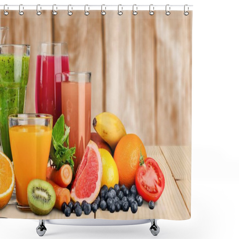 Personality  Glasses Of Fresh Juice  Shower Curtains