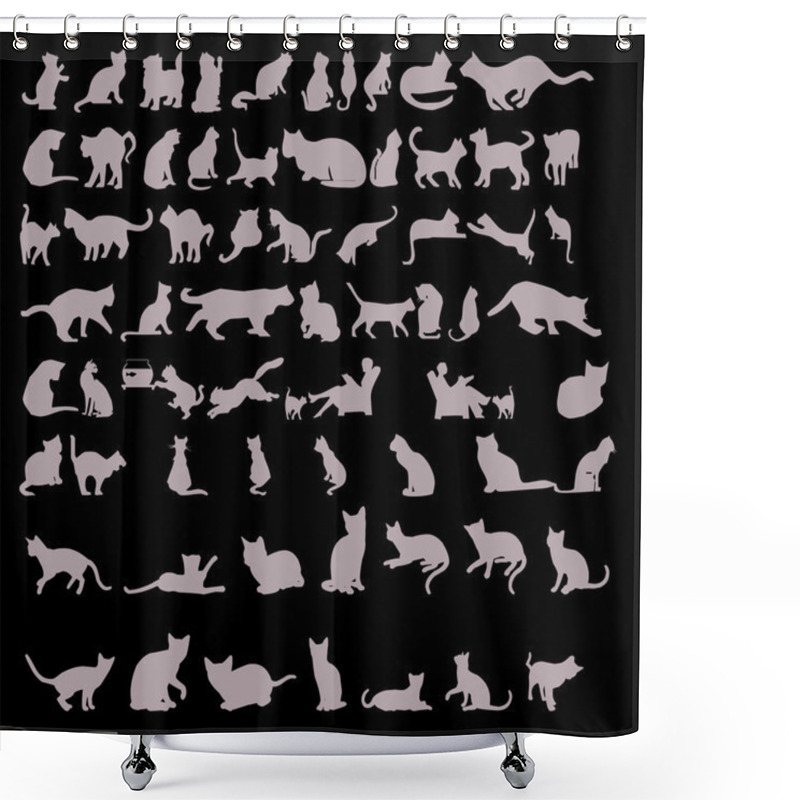 Personality  Cat Silhouettes Shower Curtains