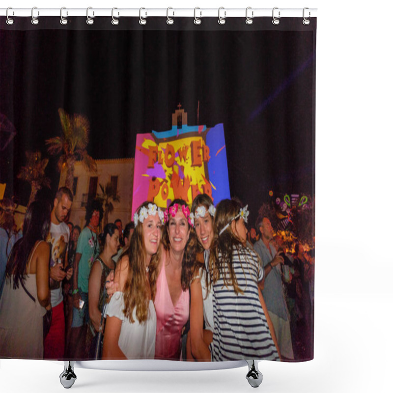 Personality  Fiesta Flowerpower, Sant Francesc Xavier, Formentera, Balearic Islands, Spain Shower Curtains