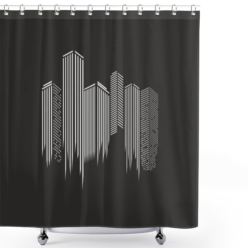 Personality  City Vector Background Shower Curtains