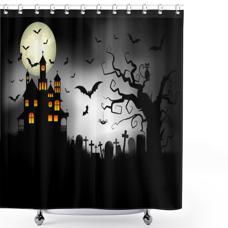 Personality  Spooky Halloween Background Shower Curtains