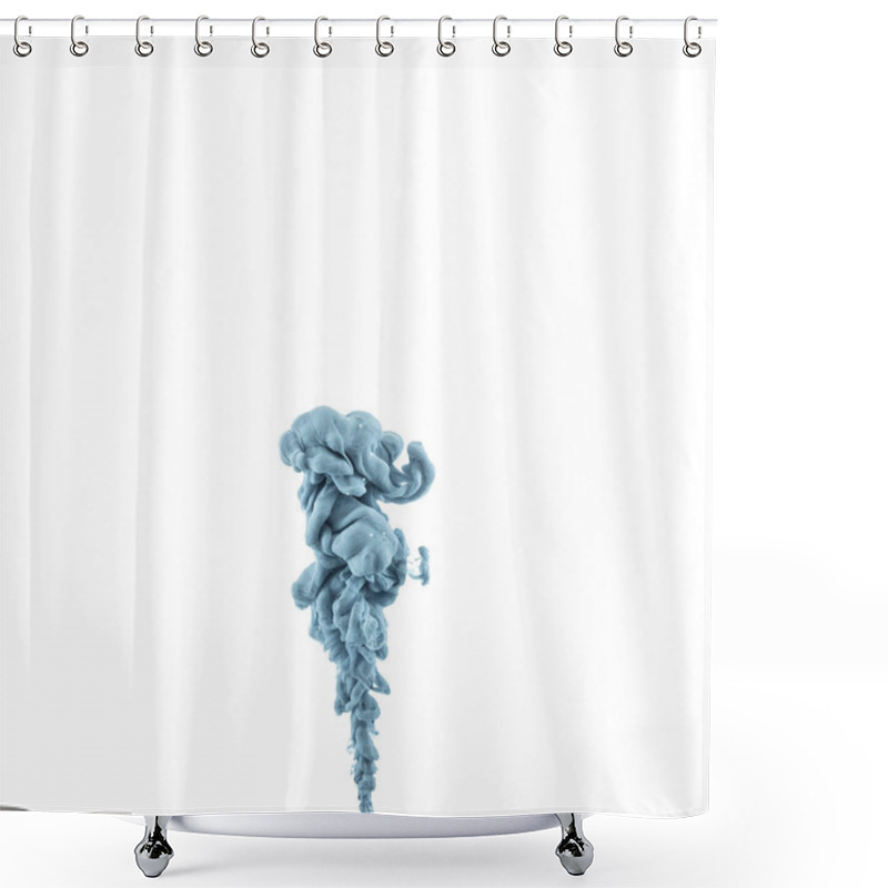 Personality  Close Up View Of Grey Ink Splash Isolated On White Shower Curtains