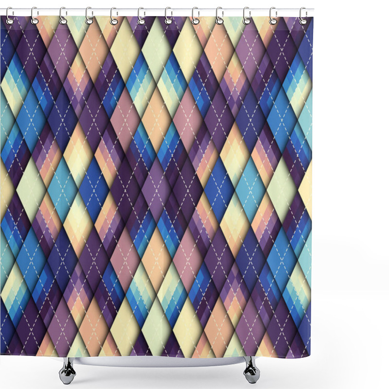 Personality  Argyle Seamless Vector Pattern Background. Pattern Of A Rhombuses. Shower Curtains