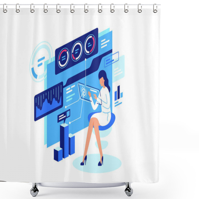 Personality  Work With Data, Data Managment. Shower Curtains