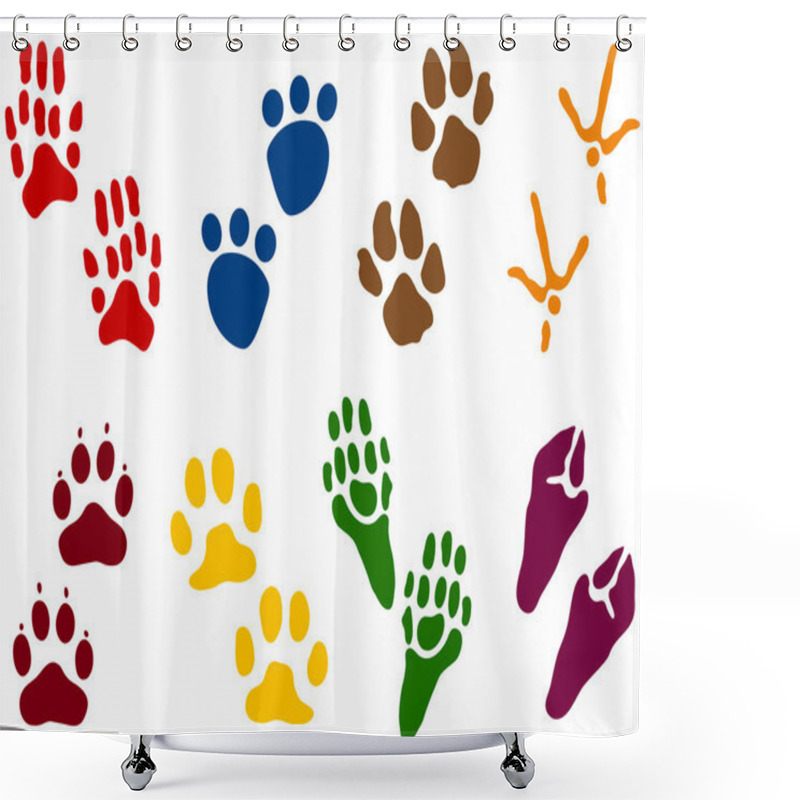 Personality  Eight Sets Of Animal Tracks Shower Curtains