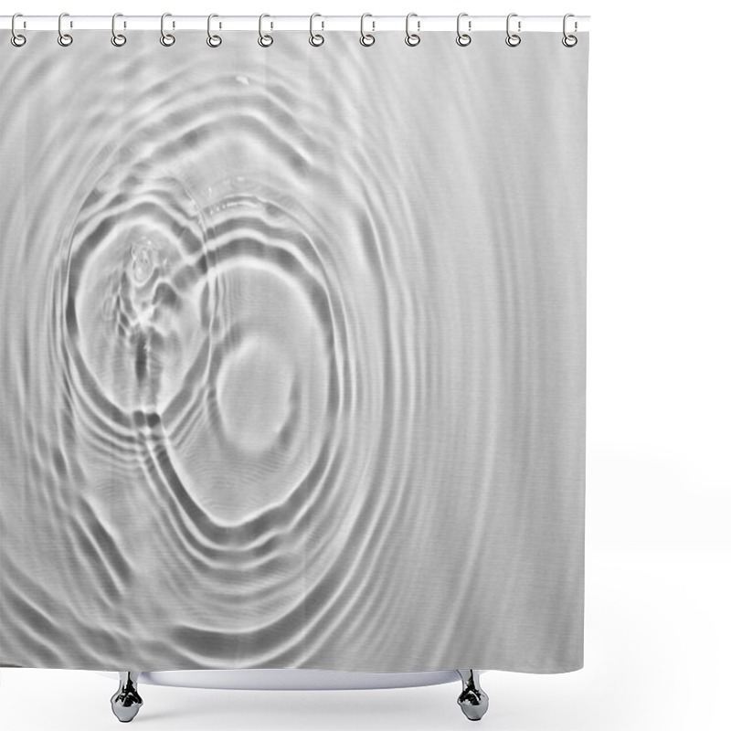 Personality  Rippled Surface Of Clear Water On Light Grey Background, Top View Shower Curtains