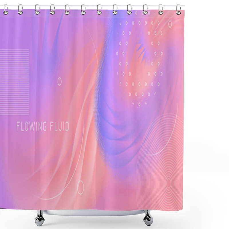 Personality  Pink Wave Fluid. Flow Vibrant Background. Vector  Shower Curtains