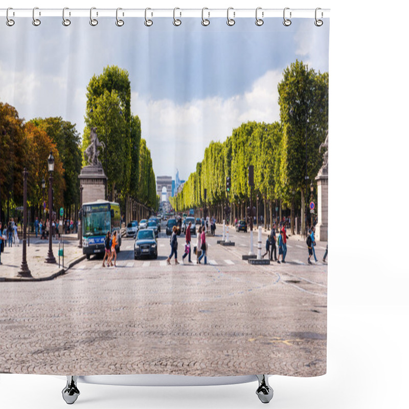 Personality  Paris Champs Elysee Street Shower Curtains