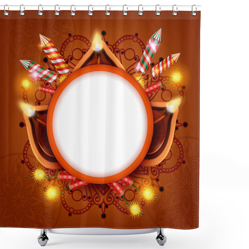 Personality  Diwali Lanterns Circle Frame Shower Curtains