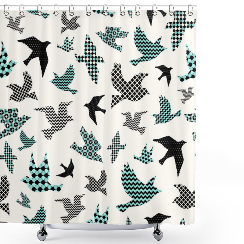 Personality  Birds Seamless Pattern Shower Curtains