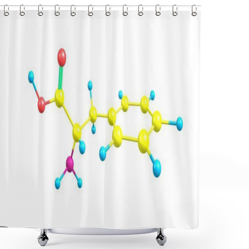 Personality  Phenylalanine Molecular Structure Isolated On White Shower Curtains