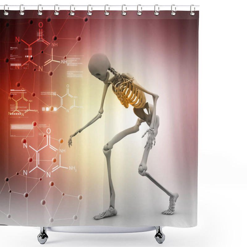 Personality  3d Illustration Of  Man Skelton Shower Curtains