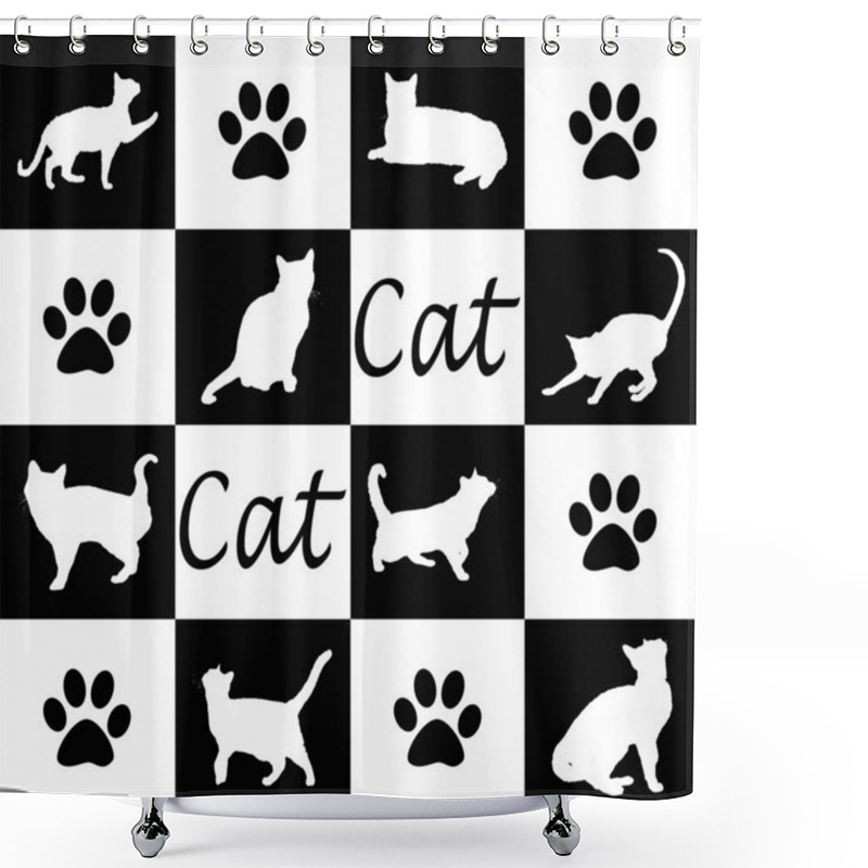 Personality  Cat Silhouettes Shower Curtains