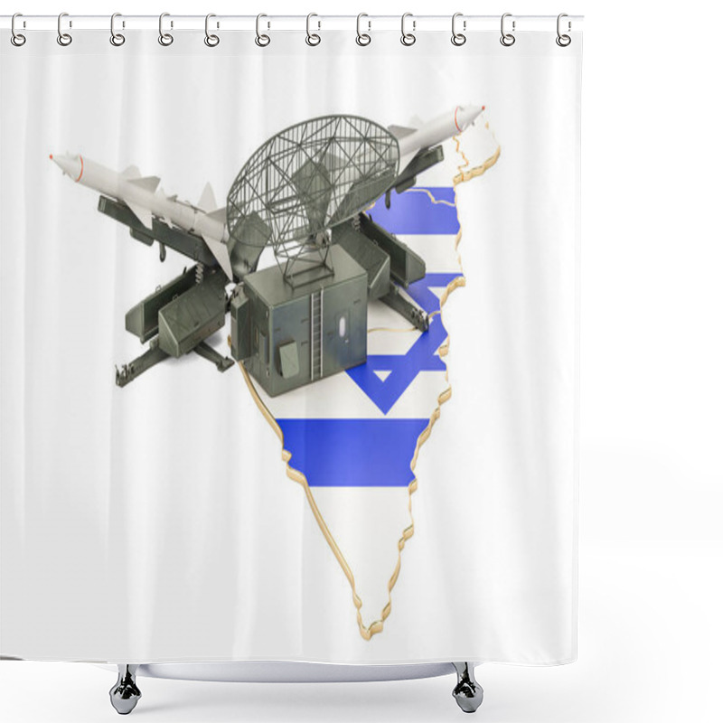 Personality  Israeli Missile Defence System Concept, 3D Rendering Shower Curtains