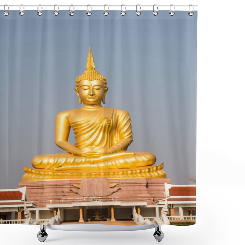 Personality  Golden Buddha Statue In Thailand Shower Curtains