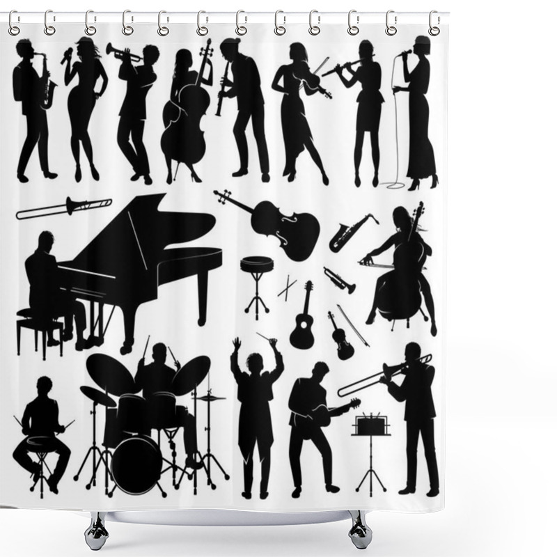 Personality  Silhouettes Of People Shower Curtains