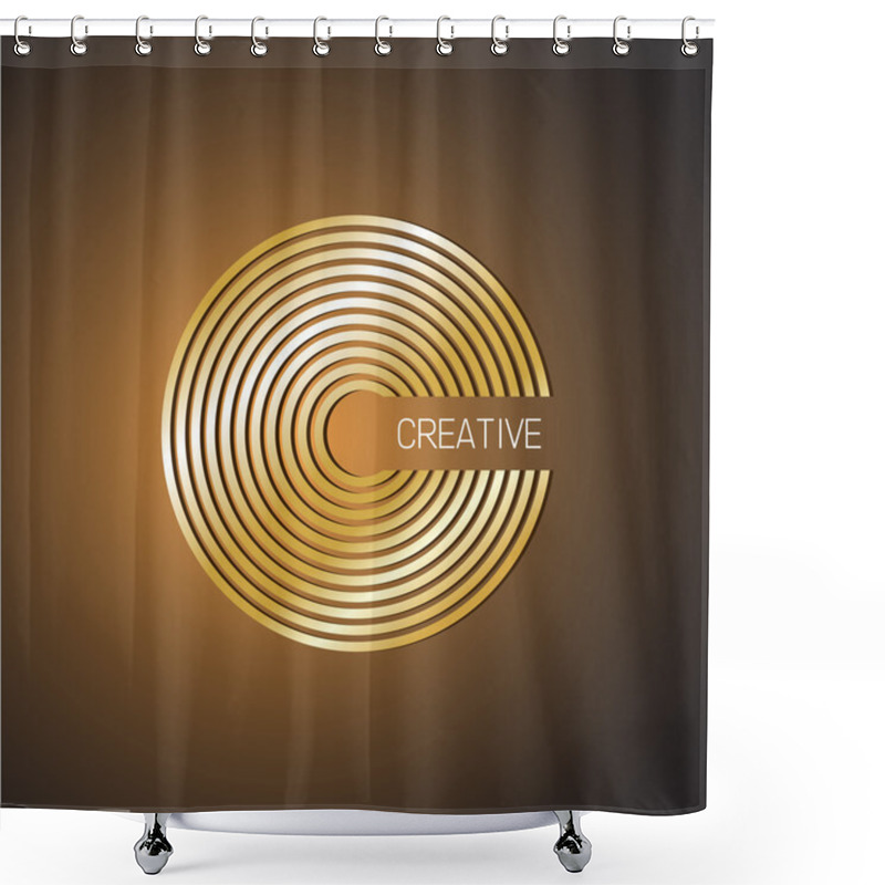 Personality  Letter C Logo Template Shower Curtains