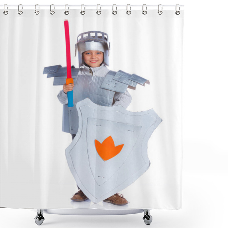 Personality  Boy Dressed As A Knight Shower Curtains