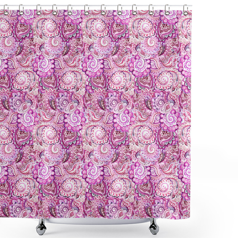 Personality  Seamless Ornamental Background With Indian Ornament. Shower Curtains