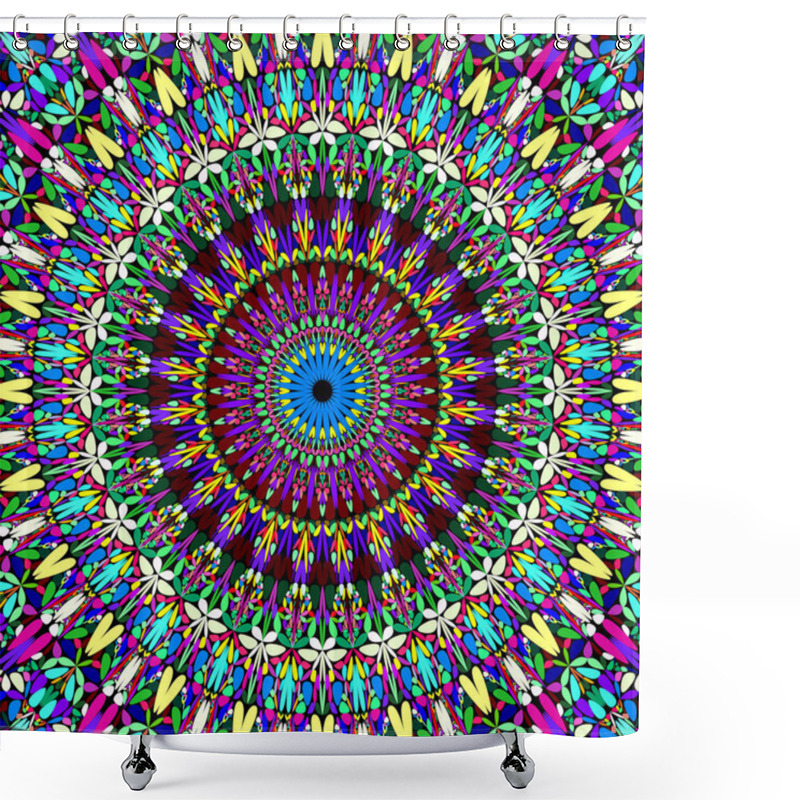 Personality  Abstract Floral Mandala Background - Circular Vector Geometry Shower Curtains