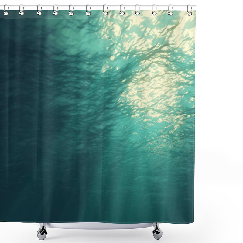 Personality  3D Rendering Of Underwater Light Creates A Beautiful Solar Curta Shower Curtains