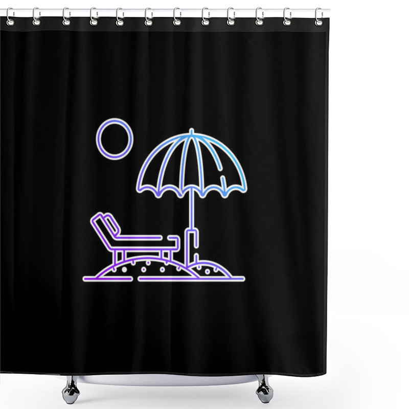 Personality  Beach Blue Gradient Vector Icon Shower Curtains