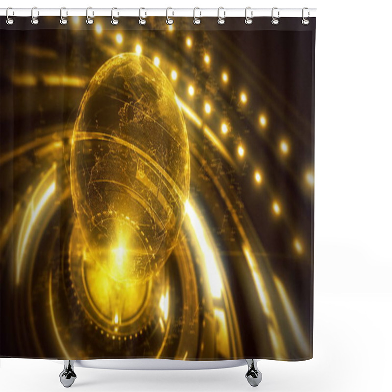 Personality  A Stylized Rendering Of The Earth Conveying The Modern Digital Age 3d Illustration Shower Curtains