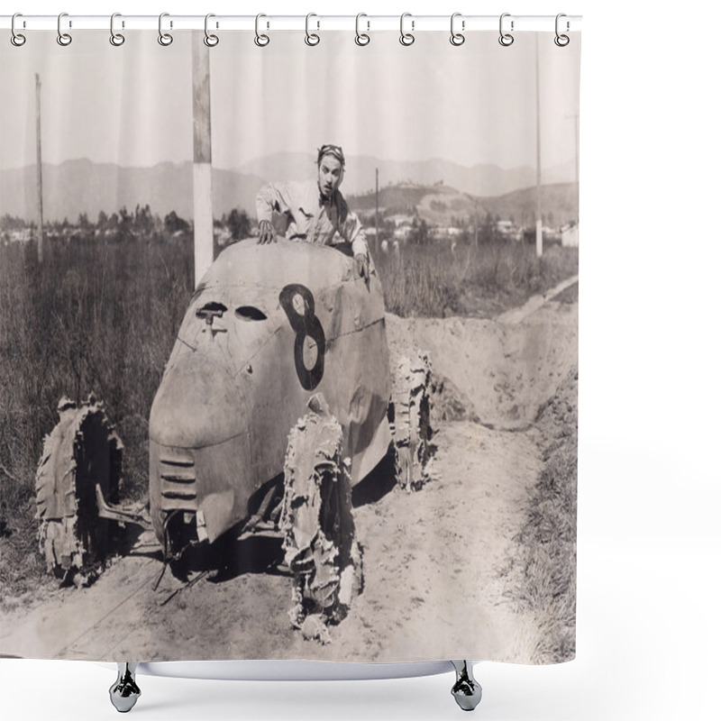 Personality  Man Driving Vehicle Shower Curtains