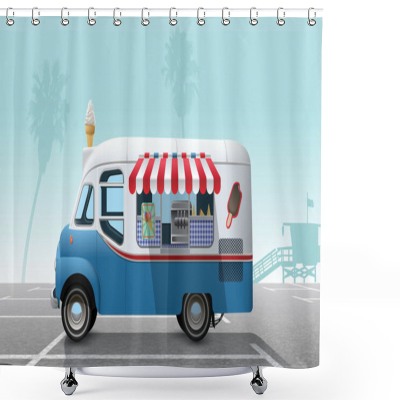 Personality  Ice Cream Truck Shower Curtains