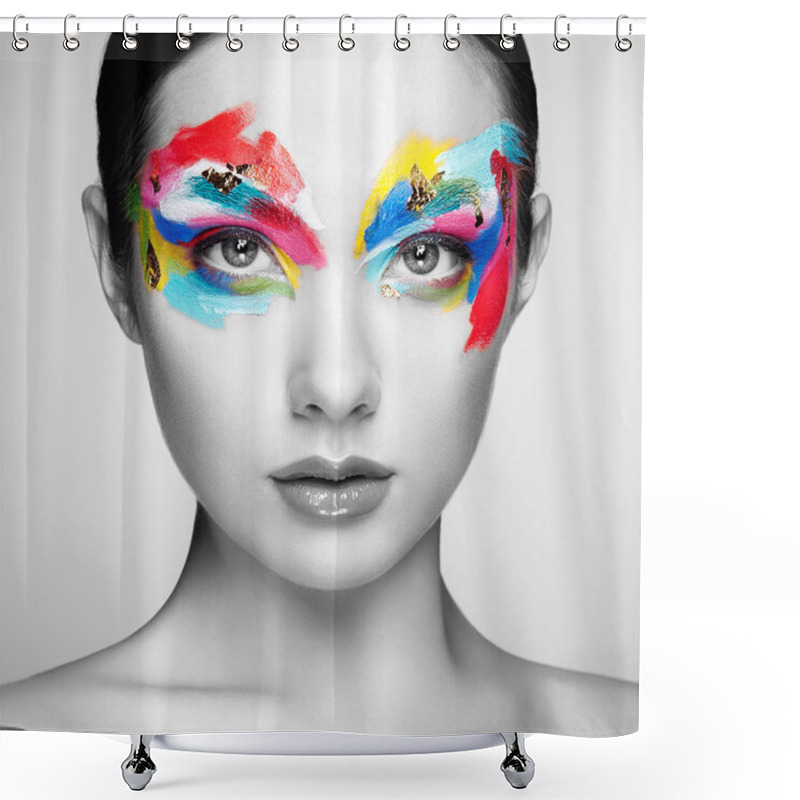 Personality  Beautiful Woman Face Shower Curtains