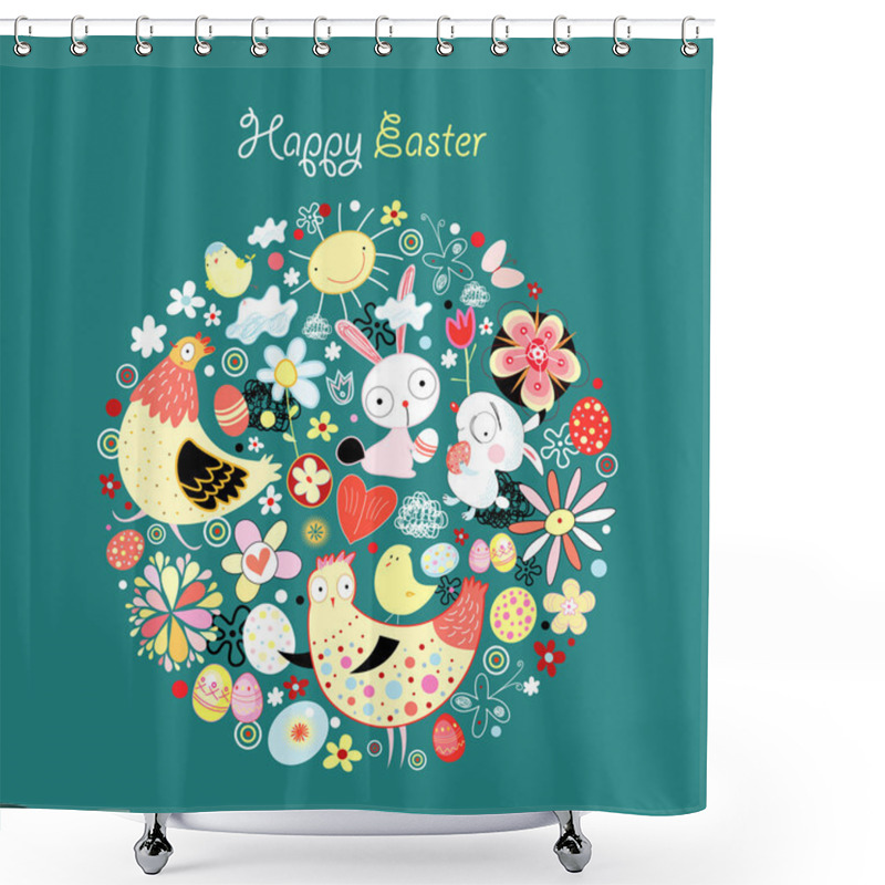 Personality  Easter Card Greeting Shower Curtains