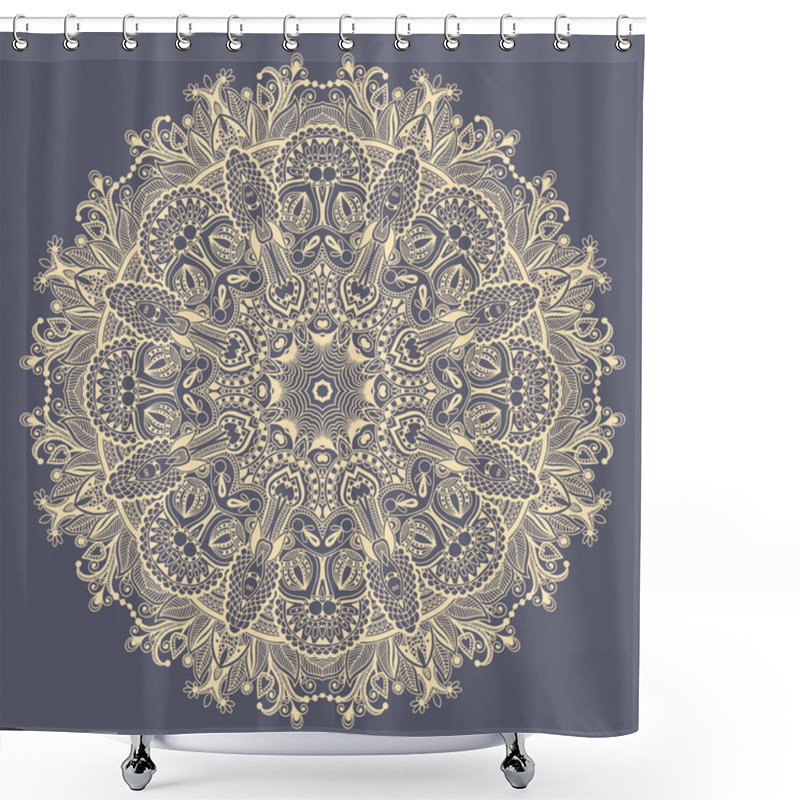 Personality  Mandala, Circle Decorative Spiritual Indian Symbol Of Lotus Flow Shower Curtains