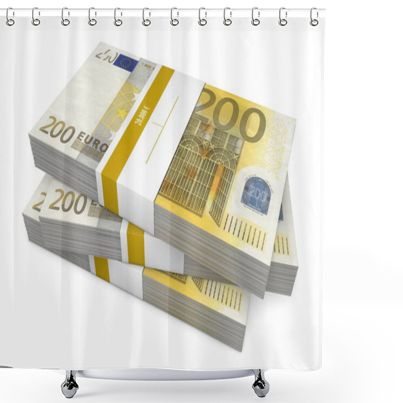 Personality  Three Packet Of 200 Euro Notes With Bank Wrapper - 20.000 Euros Each Shower Curtains