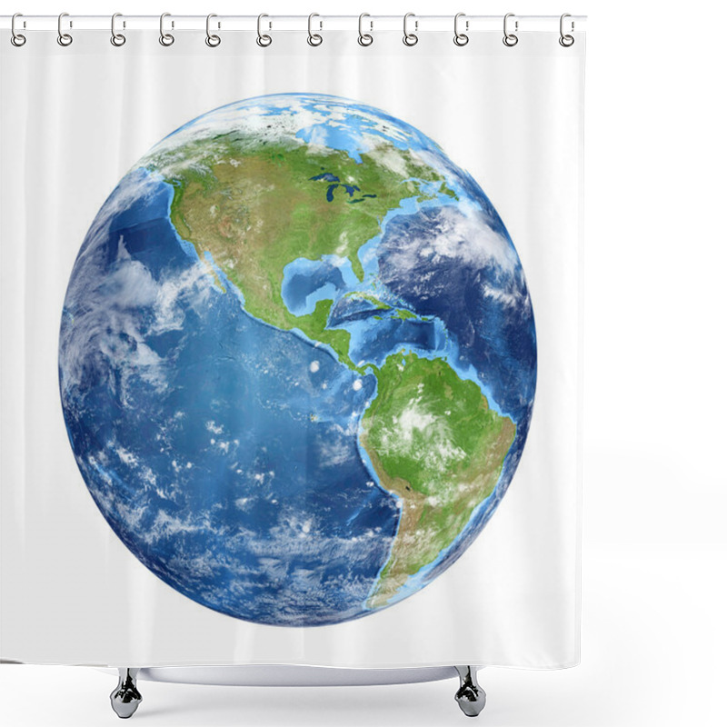 Personality  Planet Earth From Space Showing North & South America, USA. Worl Shower Curtains