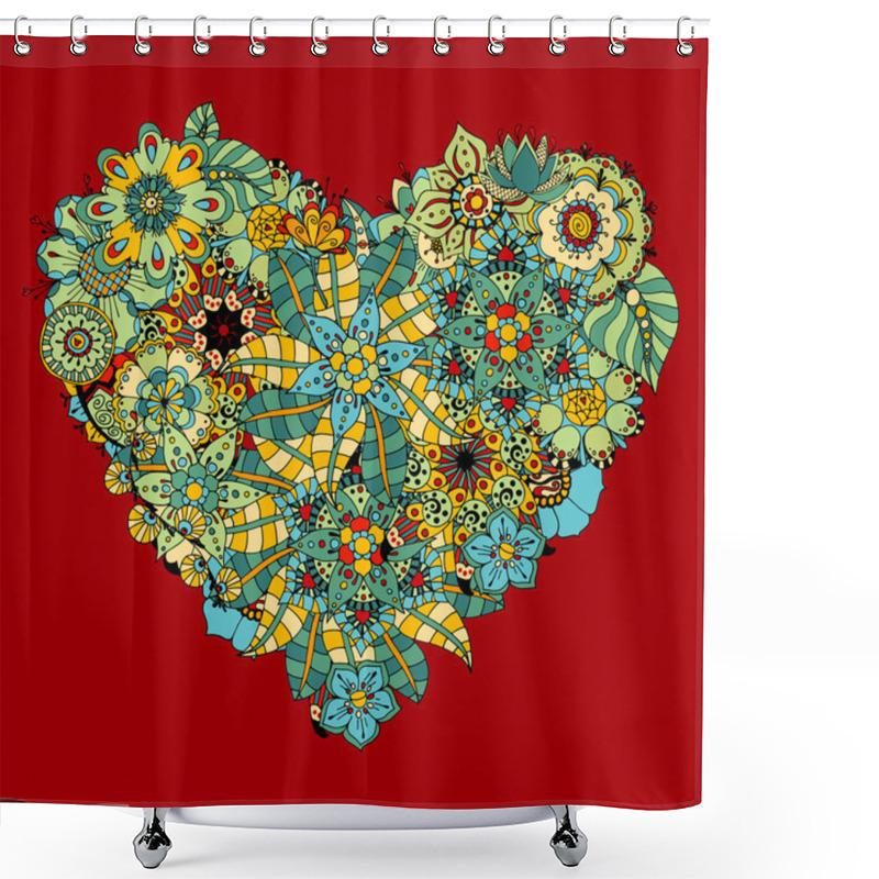 Personality  Heart Doodle Shower Curtains