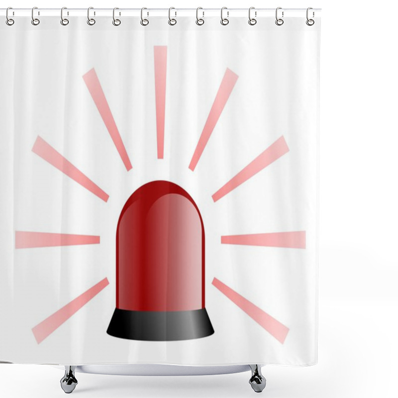 Personality  Red Rotating Beacon Shower Curtains