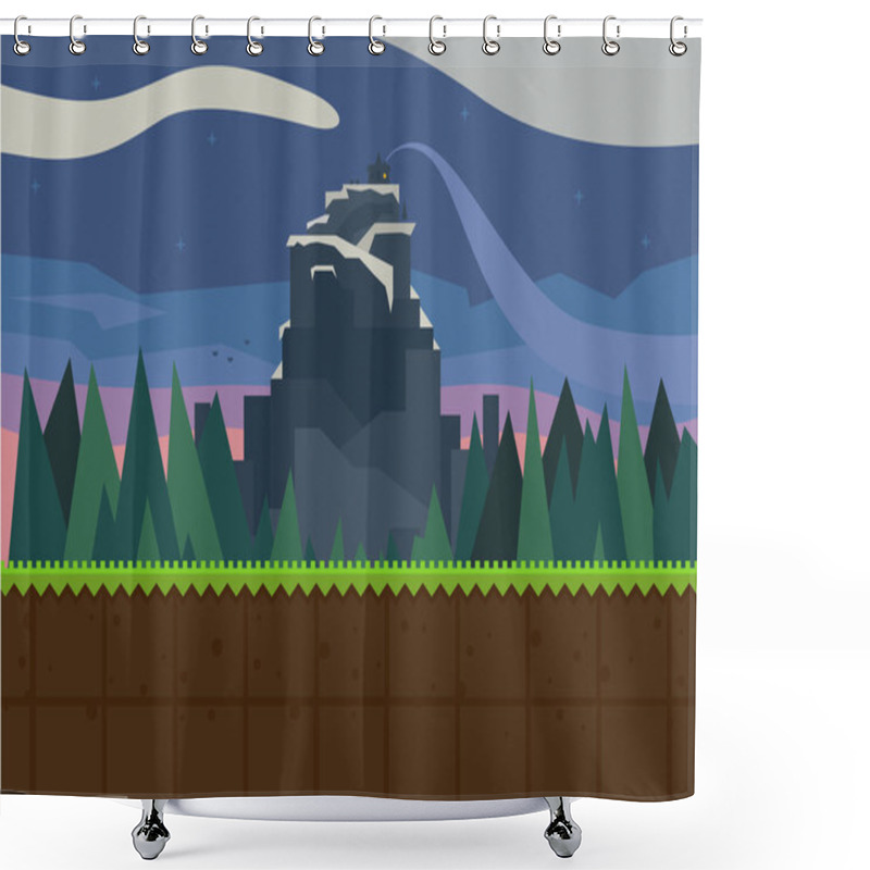 Personality  Forest And Fortress Shower Curtains