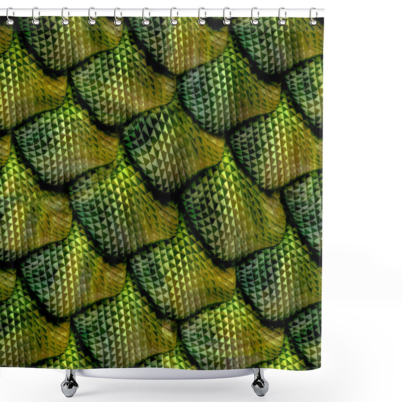 Personality  3d Abstract Seamless Snake Skin, Reptile Scale Shower Curtains