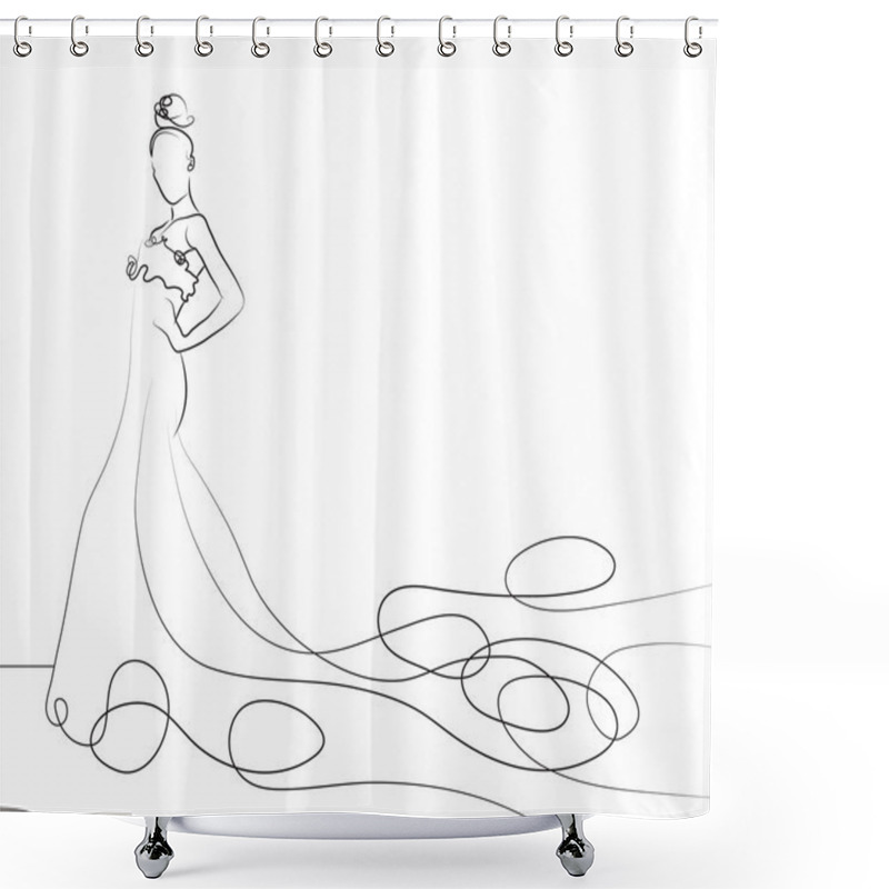 Personality  Bride Shower Curtains