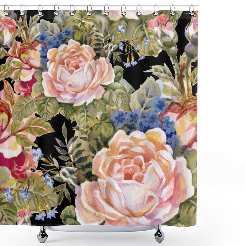 Personality  Garden Blooming Flowers Shower Curtains