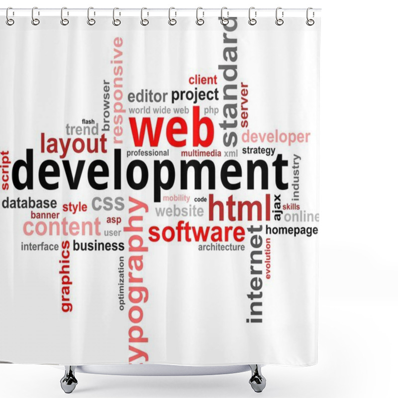 Personality  Word Cloud - Web Development Shower Curtains