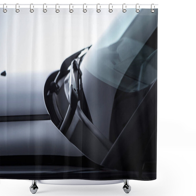 Personality  Close Up View Of Shining Black Automobile Shower Curtains